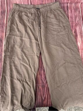 Splendid Brown Wide Leg Linen-Blend Pants